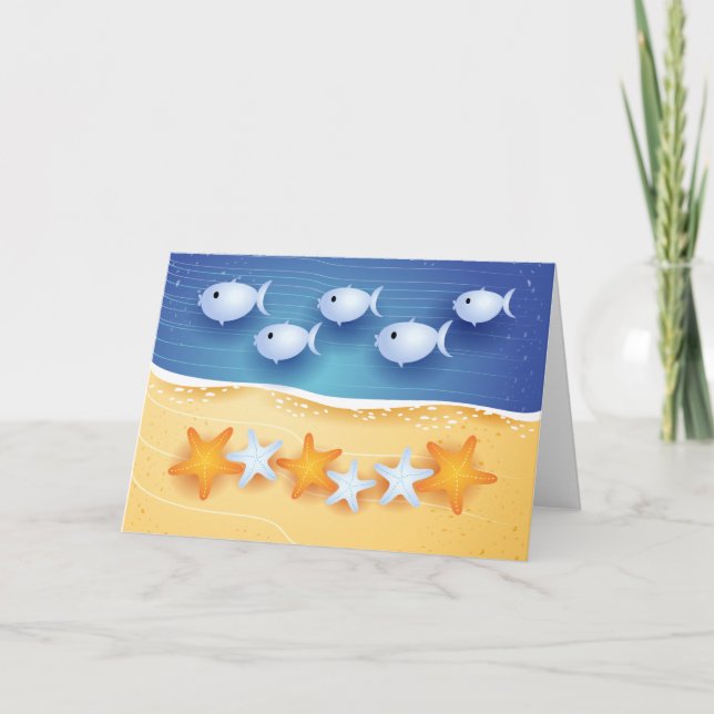 Hintergrund am Strand, Karte (Vorderseite)