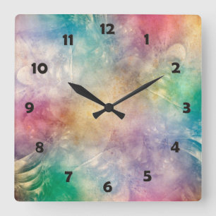 Hintergrund Antike Apophysis-Fraktale I Quadratische Wanduhr