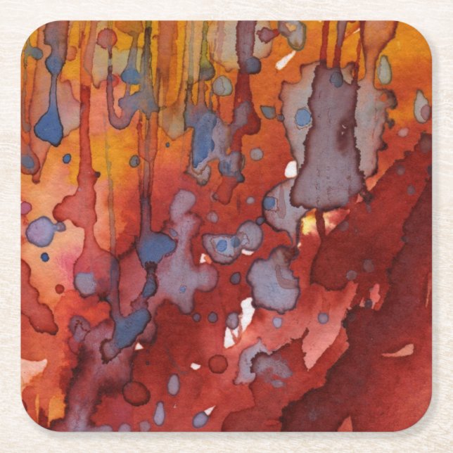 Hintergrund-Aquarell 7 Rechteckiger Pappuntersetzer (Vorderseite)