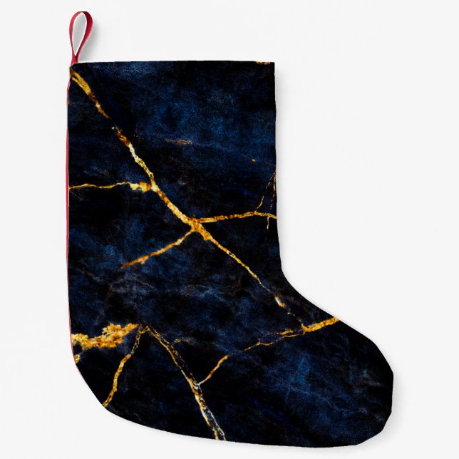 Hintergrund aus blauem Marmor, italienischer Marmo Kleiner Weihnachtsstrumpf (Vorderseite)