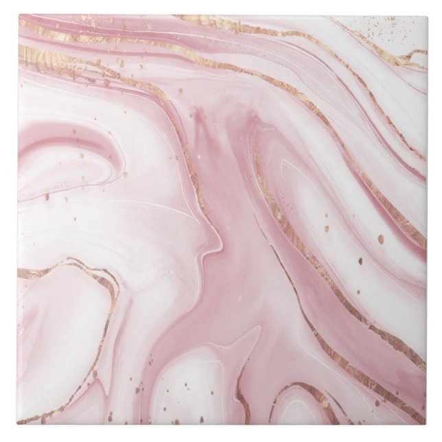 Hintergrund aus flüssigem Marmor mit goldener Glan Fliese (Vorderseite)