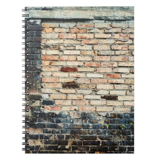 Hintergrund aus gemischter Backsteinwand. Vintage  Notizblock (Vorderseite)