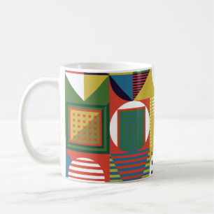 Hintergrund aus geometrischen Formen in einer si Kaffeetasse
