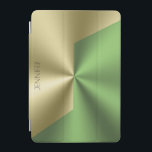 Hintergrund aus Gold und grün-metallischem Look iPad Mini Hülle<br><div class="desc">Gold und grüner geometrischer Hintergrund,  metallisches Aussehen mit anpassbarem Hintergrund.</div>