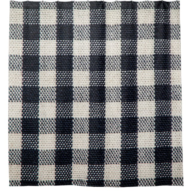 Hintergrund aus kariertem Baumwollstoff. Duschvorhang (Vorderseite)