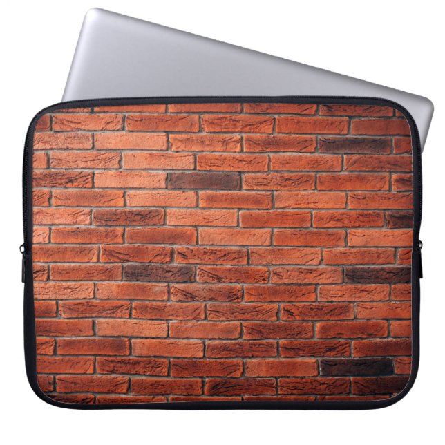 Hintergrund aus rotem Ziegelstein, Wand Laptopschutzhülle (Vorderseite)
