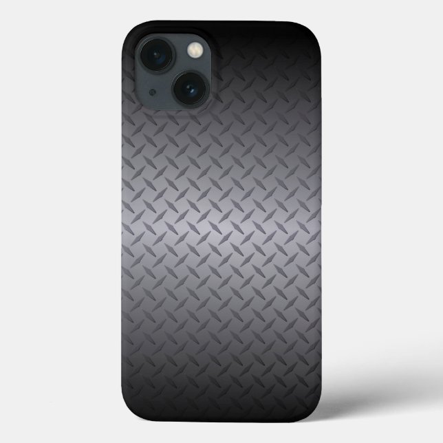 Hintergrund aus schwarzem bis grauem Diamantblech Case-Mate iPhone Hülle (Rückseite)