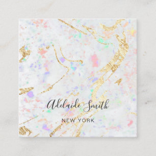 Hintergrund aus weißem Edelstein Quadratische Visitenkarte