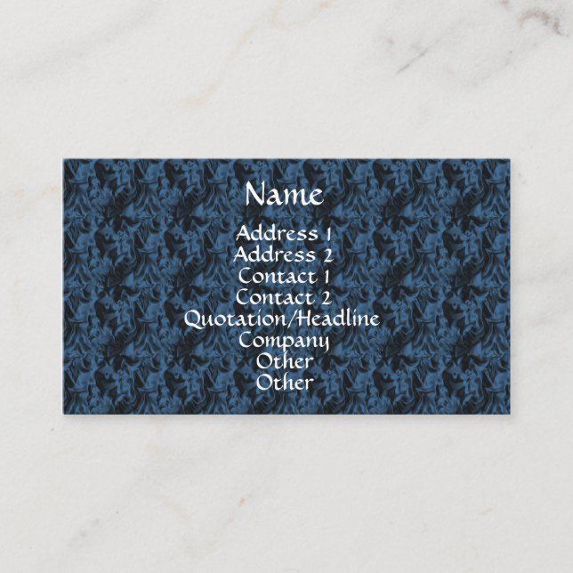 Hintergrund Blue Satin Elegante Business Card Visitenkarte (Vorderseite)