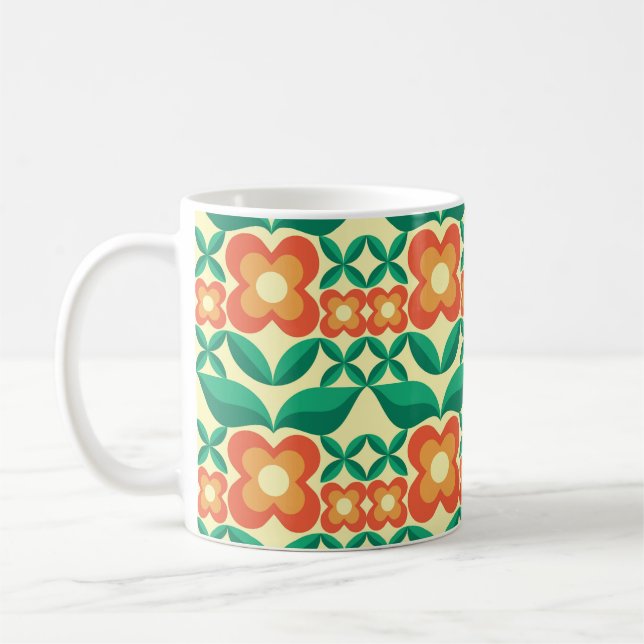 Hintergrund - Blume und Blätter. Nature orn Kaffeetasse (Links)