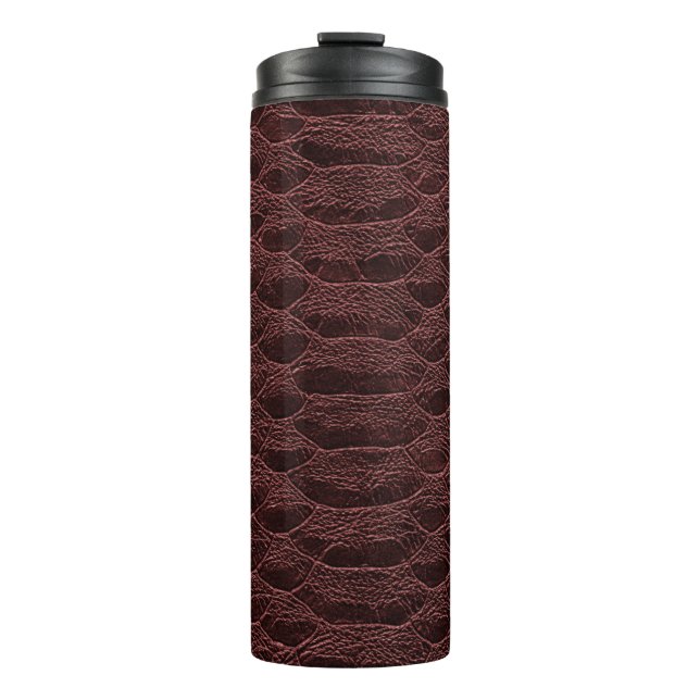 Hintergrund - braune Reptilledertextur - Kroko Thermosbecher (Vorderseite)
