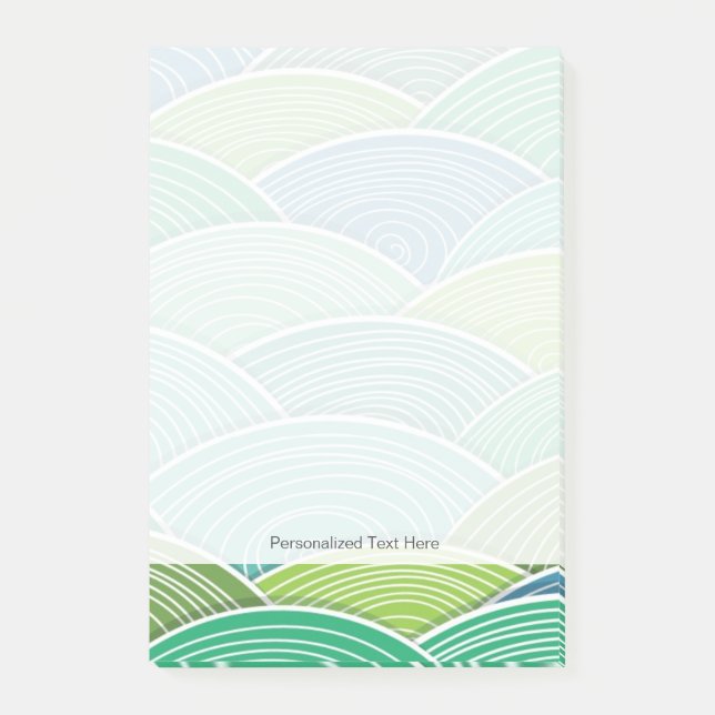 Hintergrund der abstrakten Wellen Post-it Klebezettel (Vorderseite)