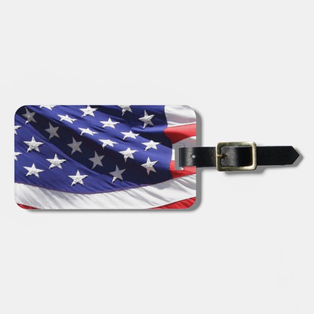 Hintergrund der amerikanischen Flagge Gepäckanhänger (Vorderseite horizontal)