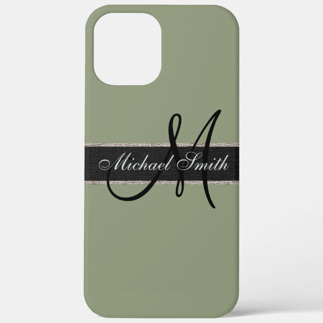 Hintergrund der Artichoke-Monogramm-Farbe Case-Mate iPhone Hülle (Rückseite)