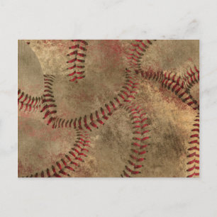 Hintergrund der Baseball-Stitching-Collage Postkarte