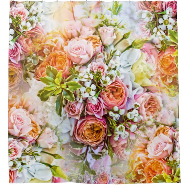 Hintergrund der Blume im Sommer, Blumensträuße von Duschvorhang (Vorderseite)