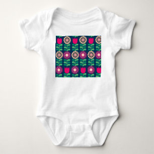 Hintergrund der Blume, Vintage künstlerische Darst Baby Strampler