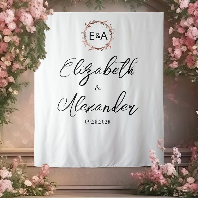Hintergrund der blumenkalligraphischen Hochzeitska Wandteppich (Von Creator hochgeladen)