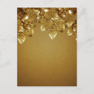 Hintergrund der dekorativen Blätter und Früchte Postkarte