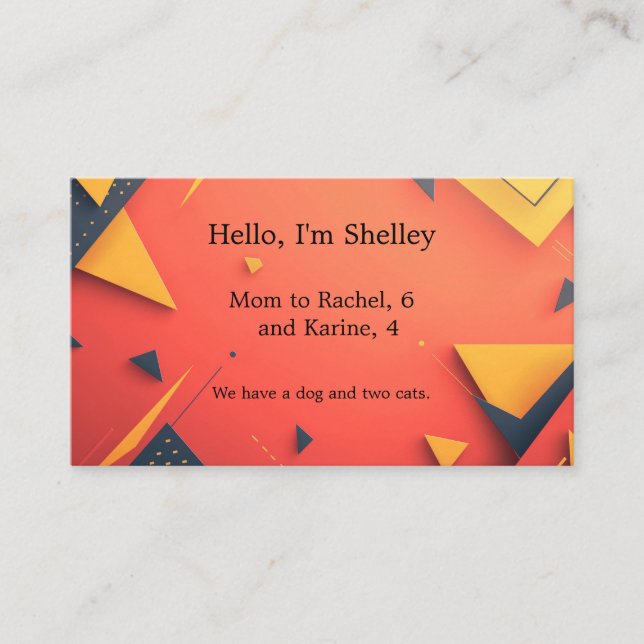 Hintergrund der Dreiecke mit Textfläche Visitenkarte (Vorderseite)