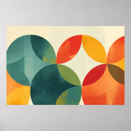 Hintergrund der farbenfrohen transparenten Kreise Poster