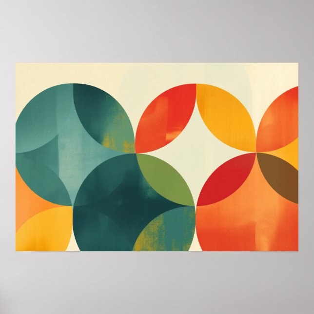 Hintergrund der farbenfrohen transparenten Kreise Poster (Vorne)