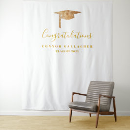 Hintergrund der Gold Graduation Party, Foto Booth  Wandteppich