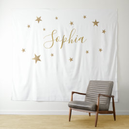 Hintergrund der Goldstars Personalisiert Name Wandteppich