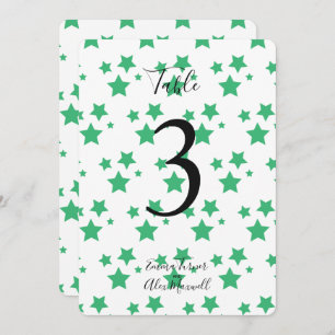 Hintergrund der grünen Sterne   TISCHNUMMERN