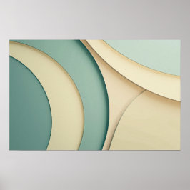 Hintergrund der Krümmungen in Beige und Grün Poster
