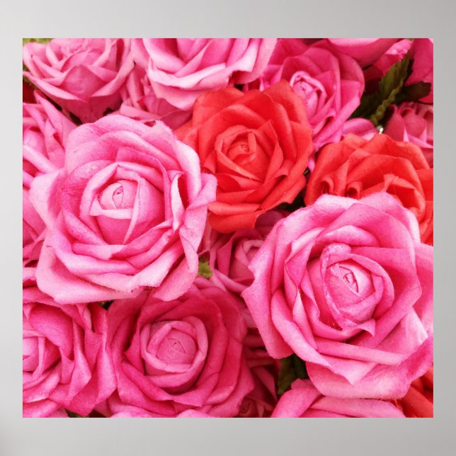 Hintergrund der künstlichen Rote Rose Poster (Vorne)