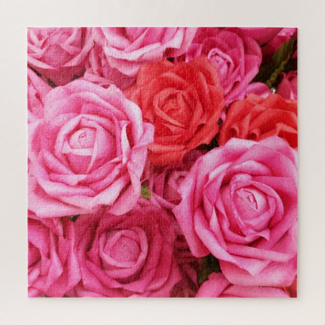 Hintergrund der künstlichen Rote Rose Puzzle (Vertikal)