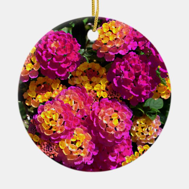 Hintergrund der Lantana-Blume Keramik Ornament (Vorne)