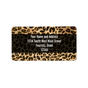 Hintergrund der Leopard-Printwerbung Adressaufkleber