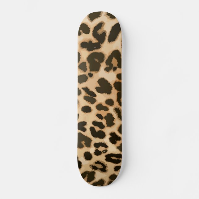 Hintergrund der Leopard-Printwerbung Skateboard (Vorderseite)