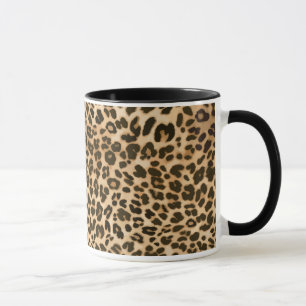 Hintergrund der Leopard-Printwerbung Tasse