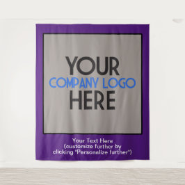 Hintergrund der Lila Firmenlogo-Fachmesse Wandteppich