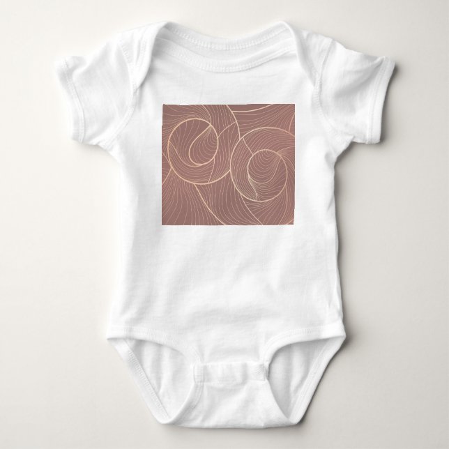 Hintergrund der Luxus Gold Lines Muster Baby Strampler (Vorderseite)