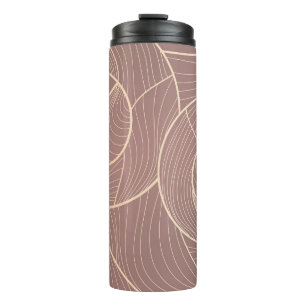 Hintergrund der Luxus Gold Lines Muster Thermosbecher