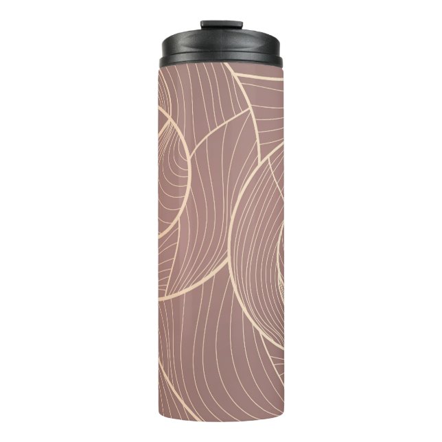 Hintergrund der Luxus Gold Lines Muster Thermosbecher (Vorderseite)
