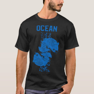 Hintergrund der Meeresfische und -wellen T-Shirt