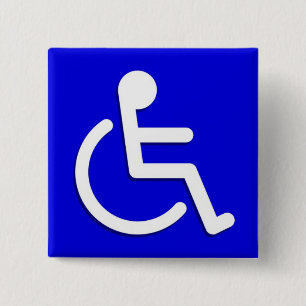 Hintergrund der Mit Behinderung Zeichen Square Blu Button