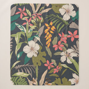 Hintergrund der nahtlosen tropischen Blume Sherpadecke