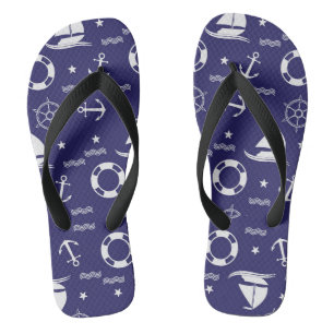 Hintergrund der nautischen Navy Blauer nahtloser M Flip Flops