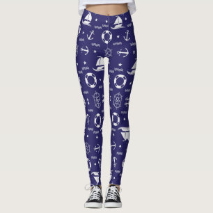 Hintergrund der nautischen Navy Blauer nahtloser M Leggings