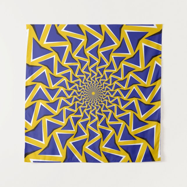 Hintergrund der optischen Täuschung Bitmap Blaue Wandteppich (Vorderseite)