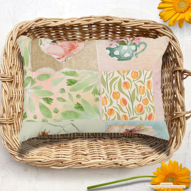 Hintergrund der Pastellfarben Botanische Kunst Nat Dekokissen (Von Creator hochgeladen)