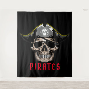 Hintergrund der Pirate Skull-Piratenflagge Wandteppich