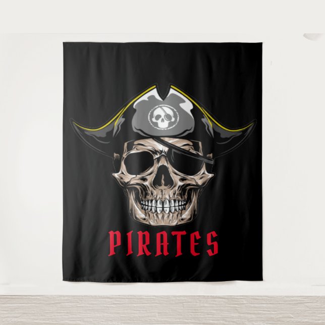 Hintergrund der Pirate Skull-Piratenflagge Wandteppich (Vorderseite)