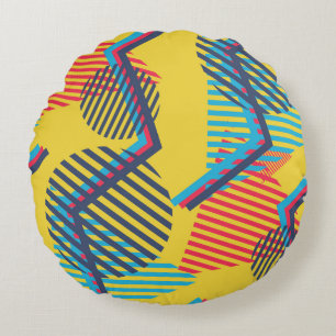 Hintergrund der Pop-Kunst, abstrakte geometrische Rundes Kissen